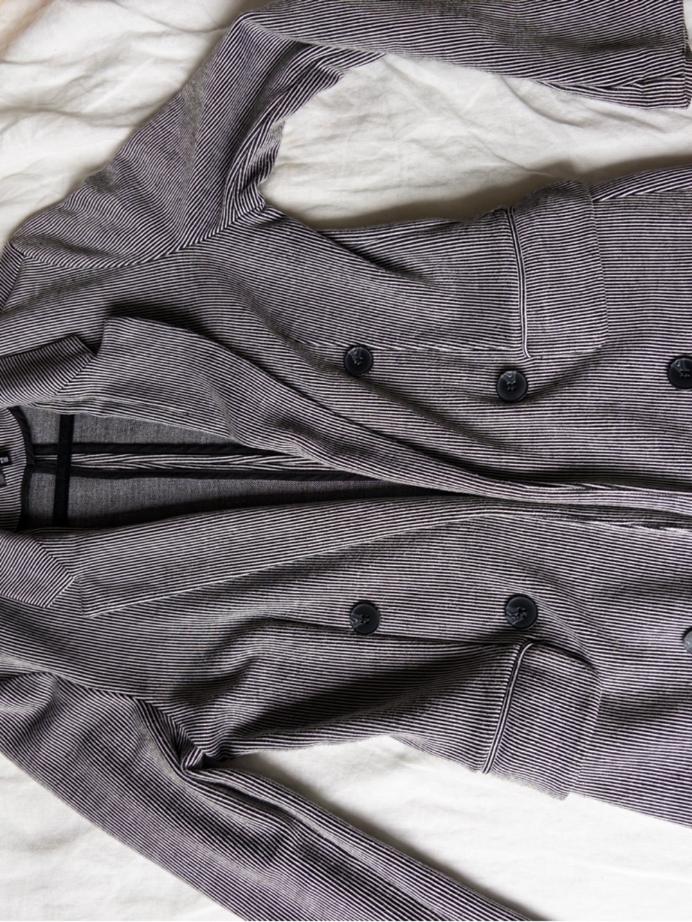 Women’s Double-Breasted Stripe Blazer Jacket - Grey